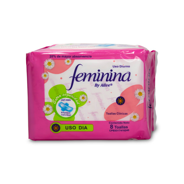 toalla diurno feminina 245mm x 12